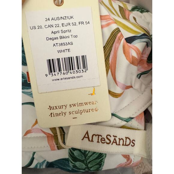 Artesands April Spritz White Degas Bikini Top PLUS US 20+ Cup D/DD MSRP $95 NEW - Picture 7 of 11